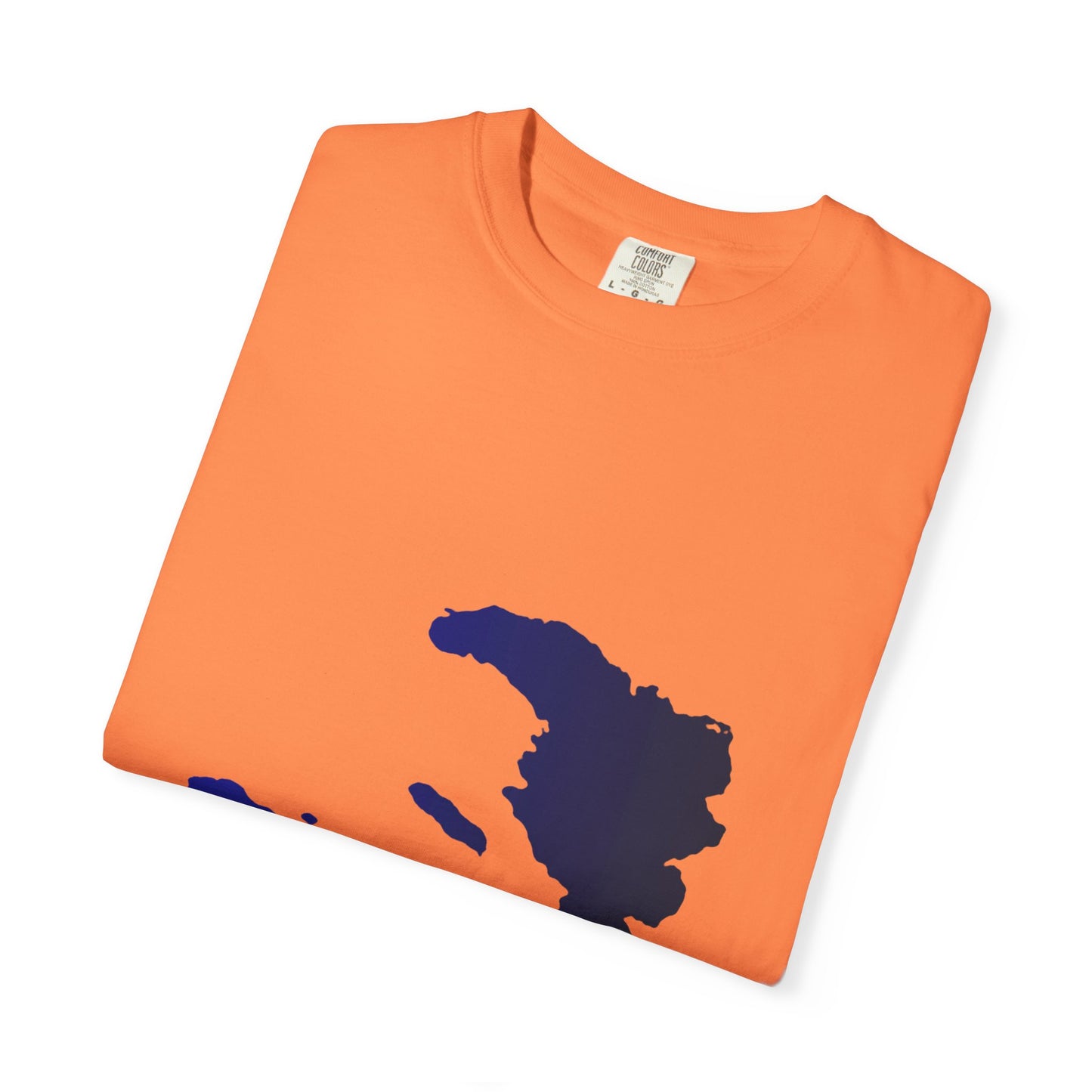Haiti Map Tee, Garment-Dyed T-Shirt, Unisex Graphic Shirt, Casual Wear, Vacation Souvenir, Haitian Pride Clothing