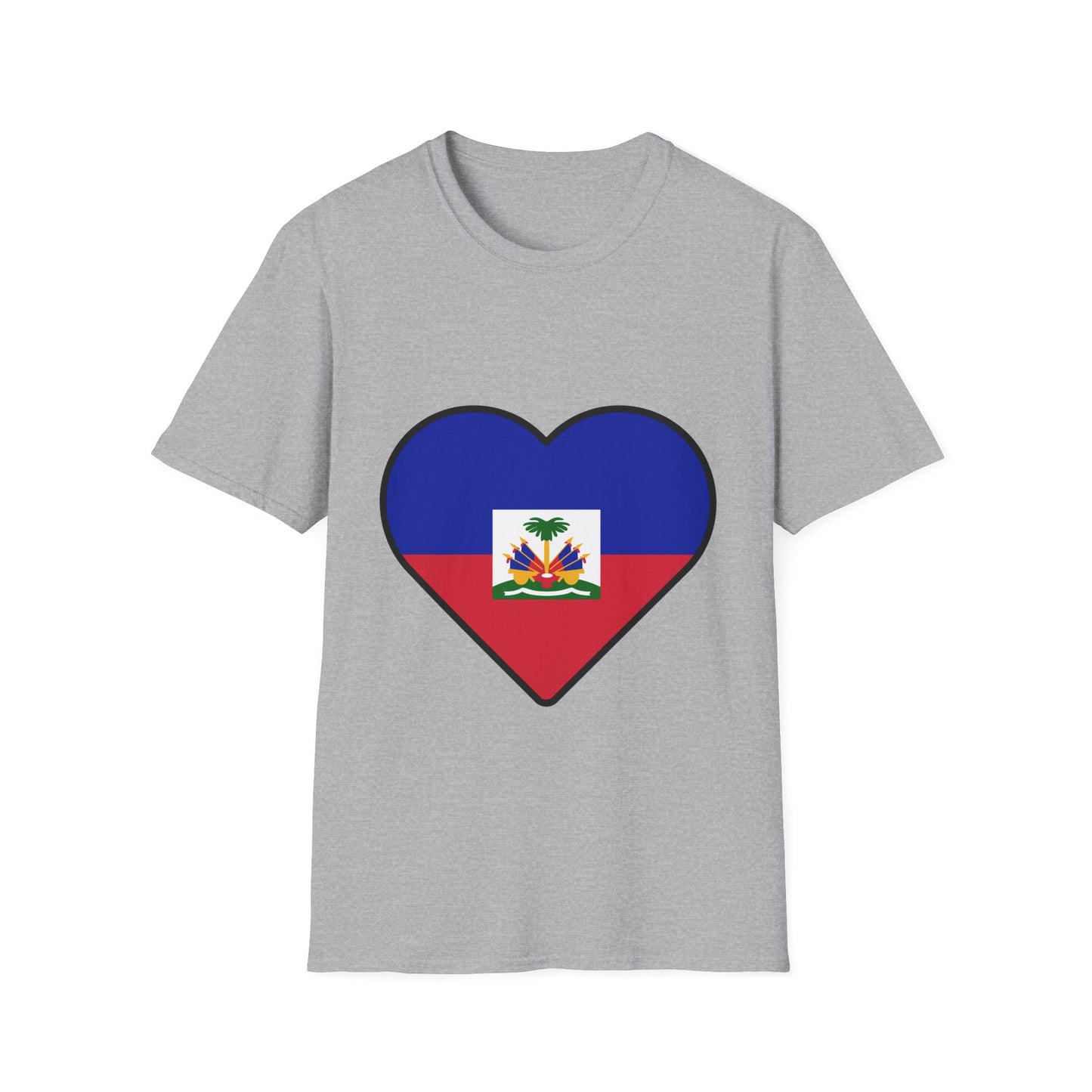 Haitian Pride Heart Unisex T-Shirt - Perfect for Festivals, Cultural Events, Gifts, Casual Wear, and Everyday Comfort