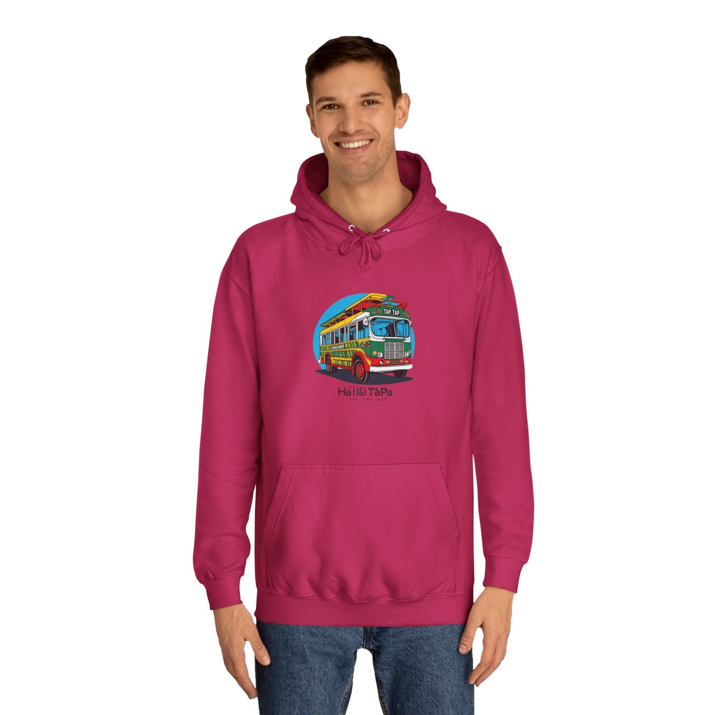 Colorful Surf Bus Unisex College Hoodie | Perfect for Beach Days, College Life, Relaxed Vibes, Gifts for Students, Chill Casual Wear