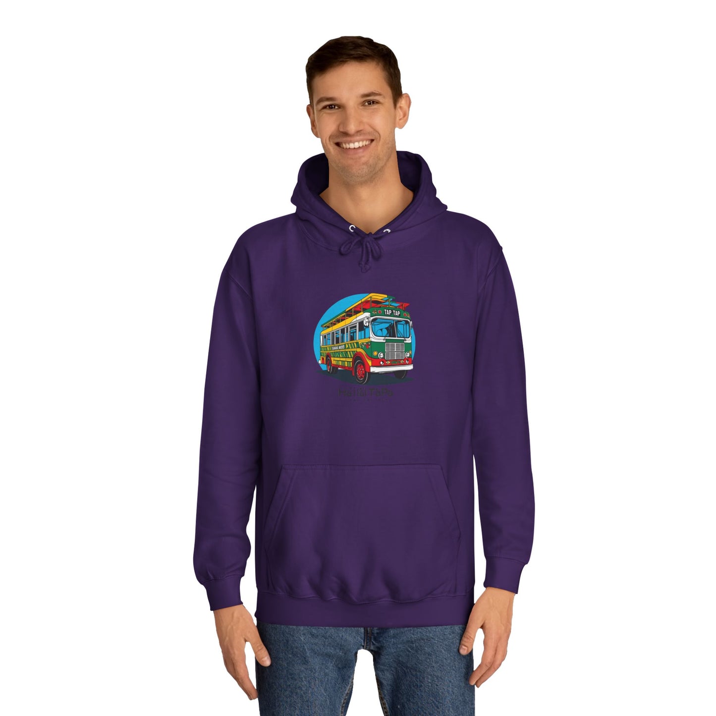 Colorful Surf Bus Unisex College Hoodie | Perfect for Beach Days, College Life, Relaxed Vibes, Gifts for Students, Chill Casual Wear
