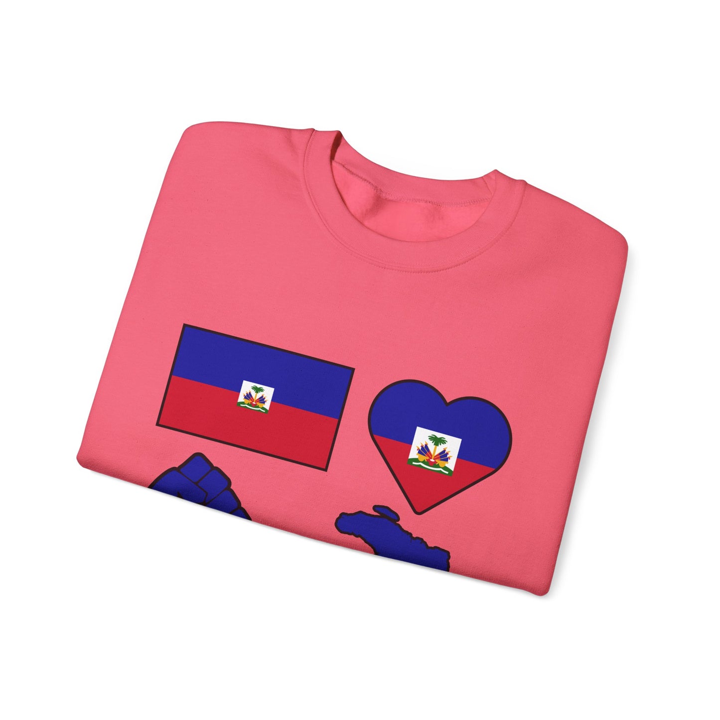 Haitian Pride Crewneck Sweatshirt | Unisex Sweatshirt, Haitian Culture Gift, Casual Wear, Flag Design, Love for Haiti, Cozy Fashion