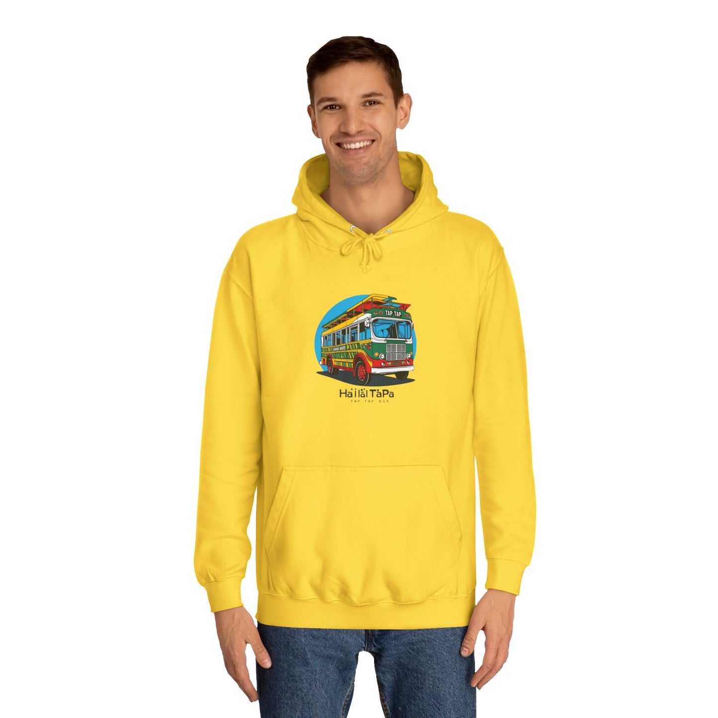 Colorful Surf Bus Unisex College Hoodie | Perfect for Beach Days, College Life, Relaxed Vibes, Gifts for Students, Chill Casual Wear