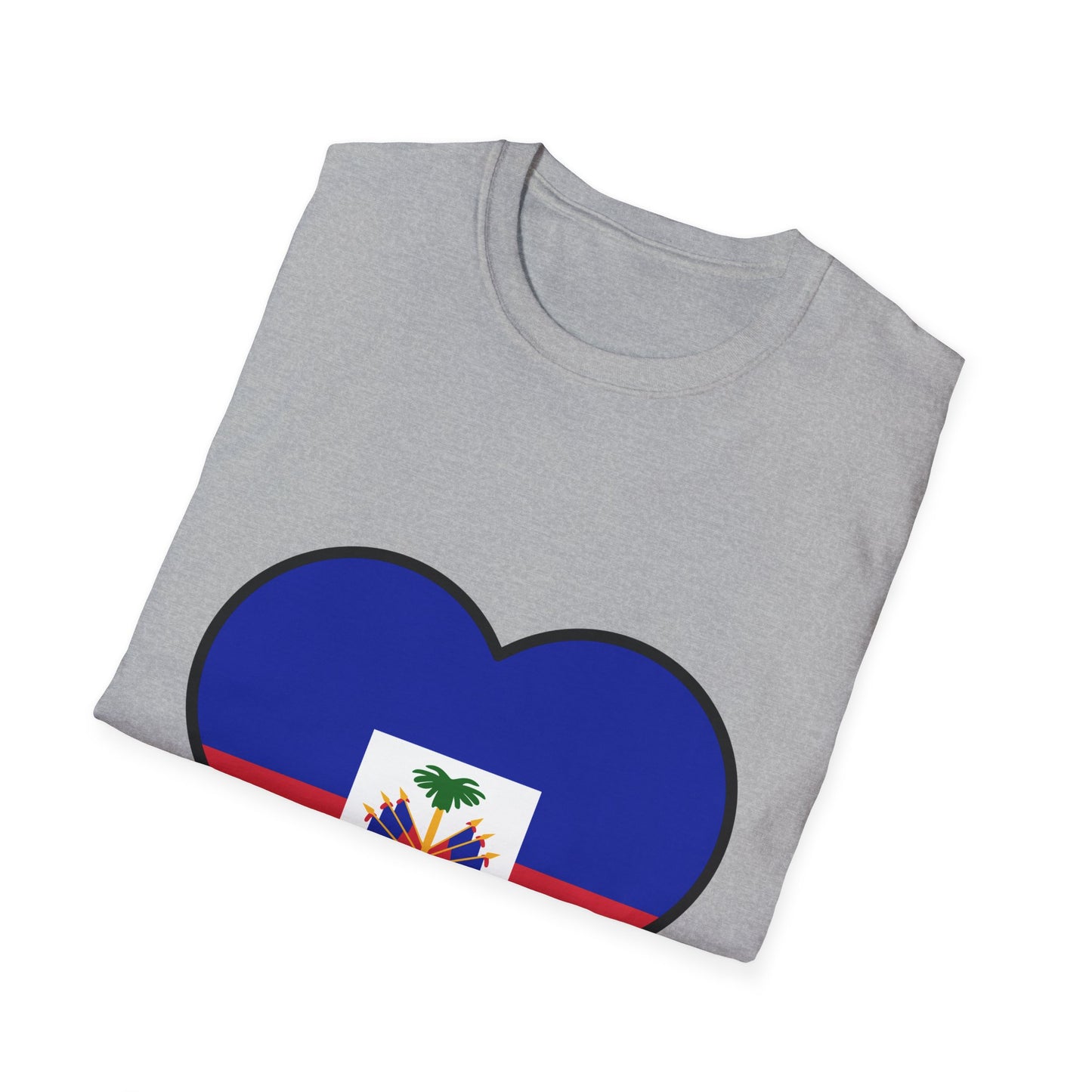 Haitian Pride Heart Unisex T-Shirt - Perfect for Festivals, Cultural Events, Gifts, Casual Wear, and Everyday Comfort
