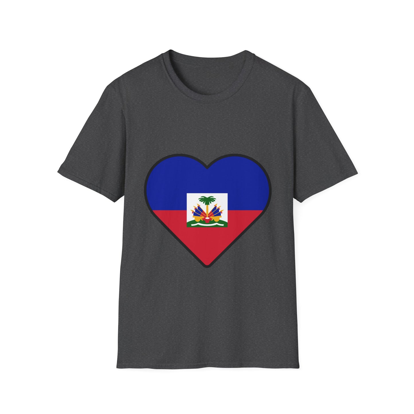 Haitian Pride Heart Unisex T-Shirt - Perfect for Festivals, Cultural Events, Gifts, Casual Wear, and Everyday Comfort