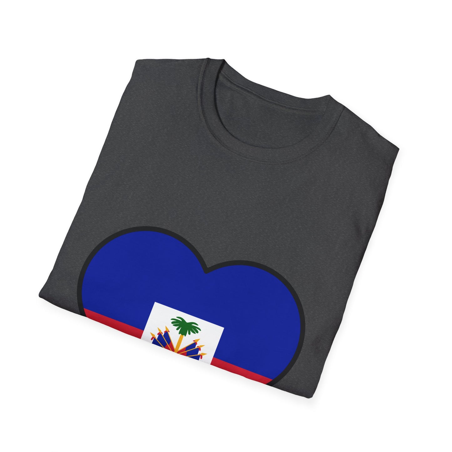 Haitian Pride Heart Unisex T-Shirt - Perfect for Festivals, Cultural Events, Gifts, Casual Wear, and Everyday Comfort