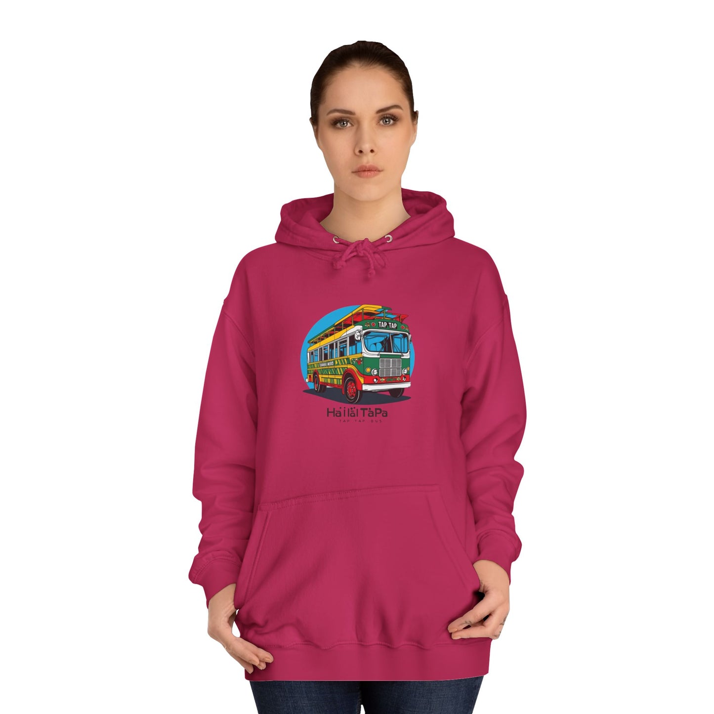 Colorful Surf Bus Unisex College Hoodie | Perfect for Beach Days, College Life, Relaxed Vibes, Gifts for Students, Chill Casual Wear