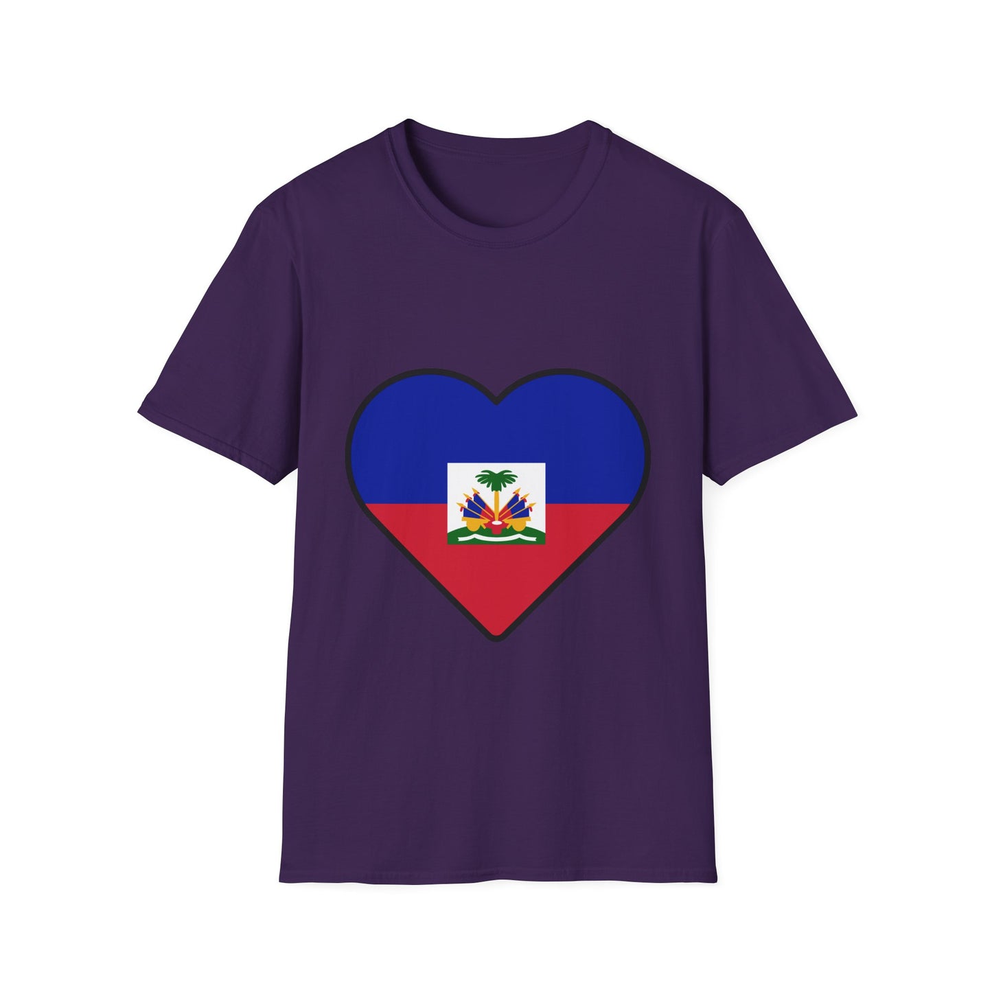 Haitian Pride Heart Unisex T-Shirt - Perfect for Festivals, Cultural Events, Gifts, Casual Wear, and Everyday Comfort