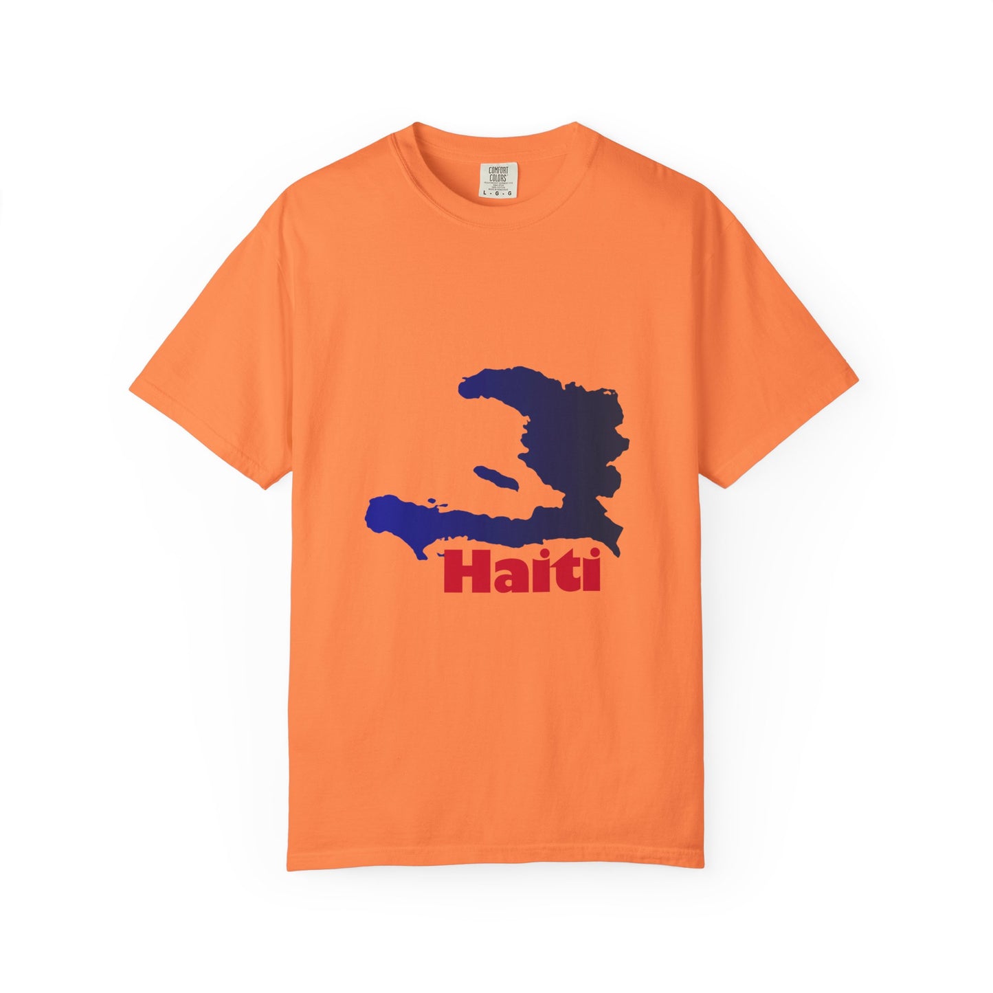 Haiti Map Tee, Garment-Dyed T-Shirt, Unisex Graphic Shirt, Casual Wear, Vacation Souvenir, Haitian Pride Clothing
