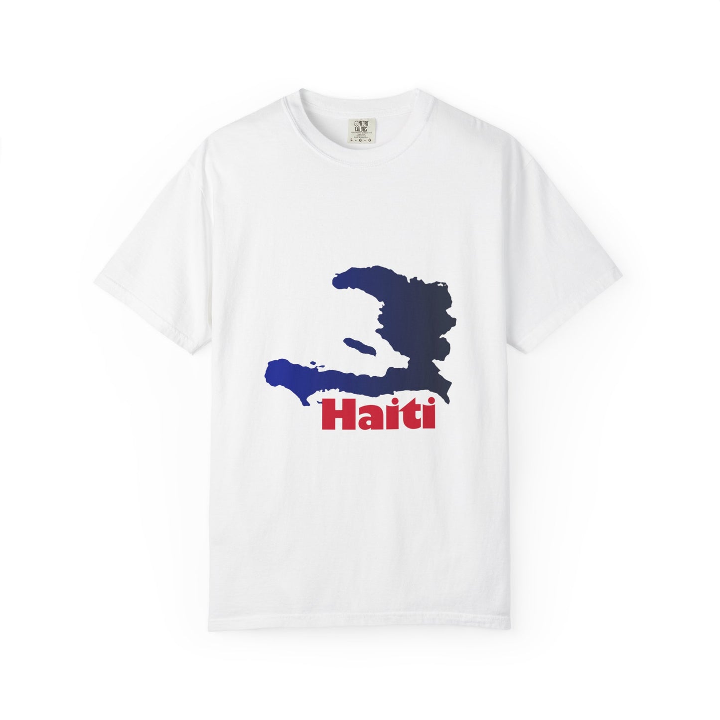 Haiti Map Tee, Garment-Dyed T-Shirt, Unisex Graphic Shirt, Casual Wear, Vacation Souvenir, Haitian Pride Clothing