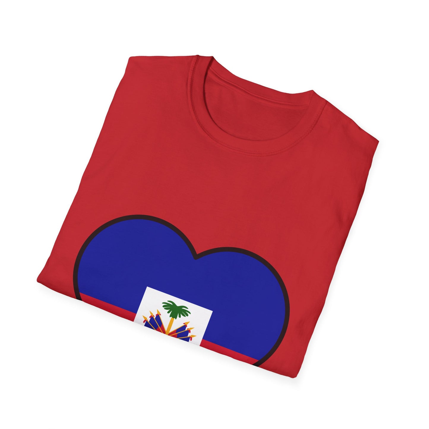 Haitian Pride Heart Unisex T-Shirt - Perfect for Festivals, Cultural Events, Gifts, Casual Wear, and Everyday Comfort