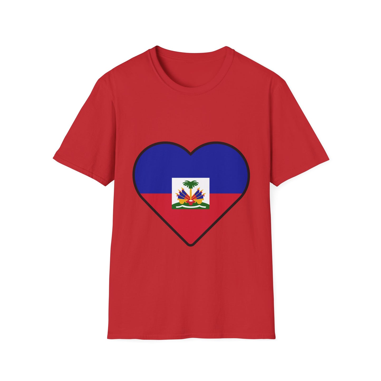 Haitian Pride Heart Unisex T-Shirt - Perfect for Festivals, Cultural Events, Gifts, Casual Wear, and Everyday Comfort