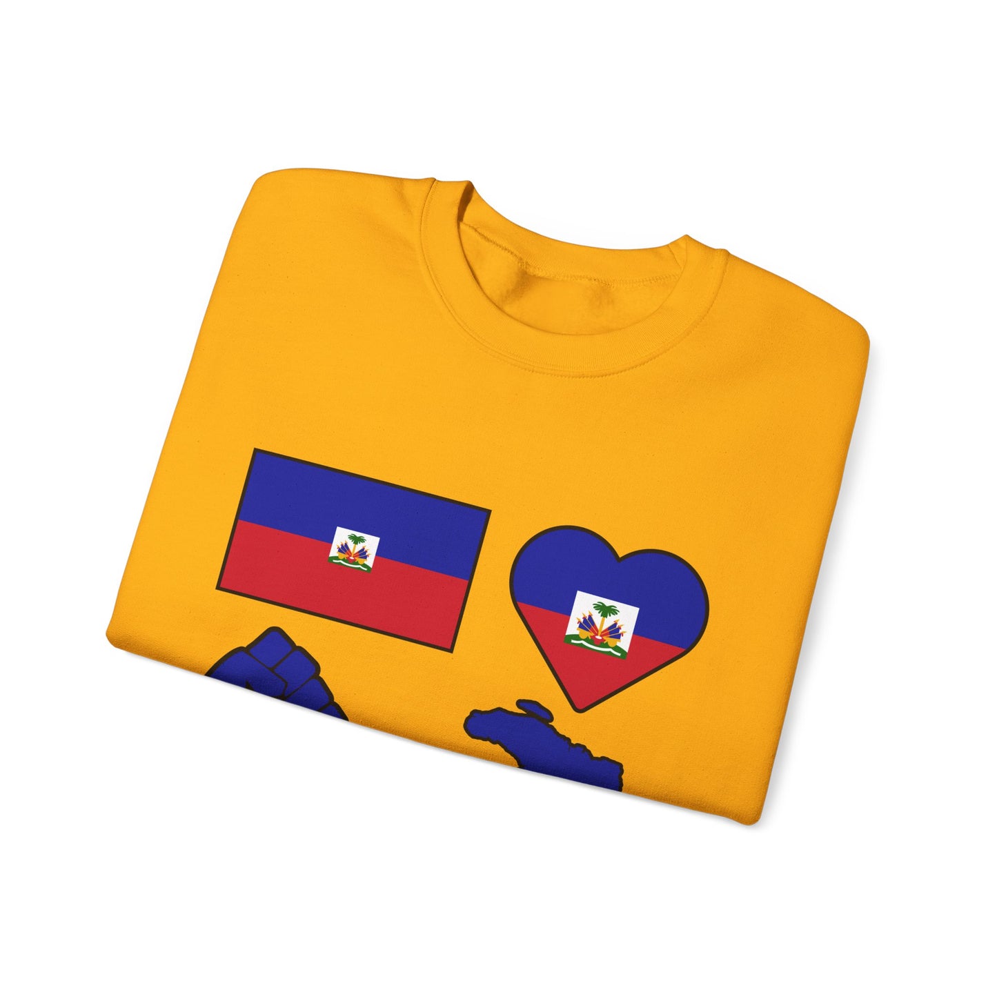 Haitian Pride Crewneck Sweatshirt | Unisex Sweatshirt, Haitian Culture Gift, Casual Wear, Flag Design, Love for Haiti, Cozy Fashion