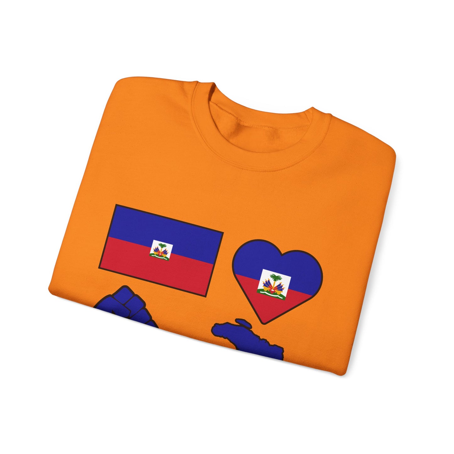Haitian Pride Crewneck Sweatshirt | Unisex Sweatshirt, Haitian Culture Gift, Casual Wear, Flag Design, Love for Haiti, Cozy Fashion