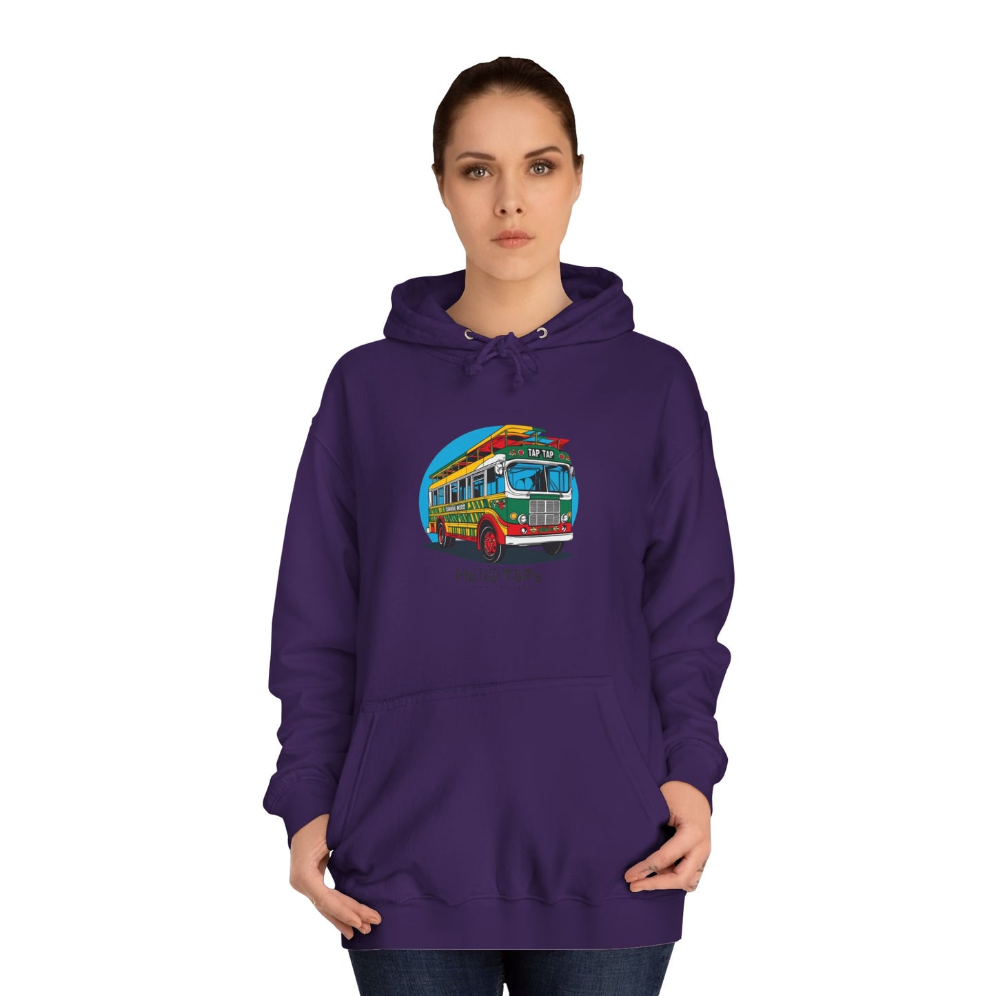 Colorful Surf Bus Unisex College Hoodie | Perfect for Beach Days, College Life, Relaxed Vibes, Gifts for Students, Chill Casual Wear