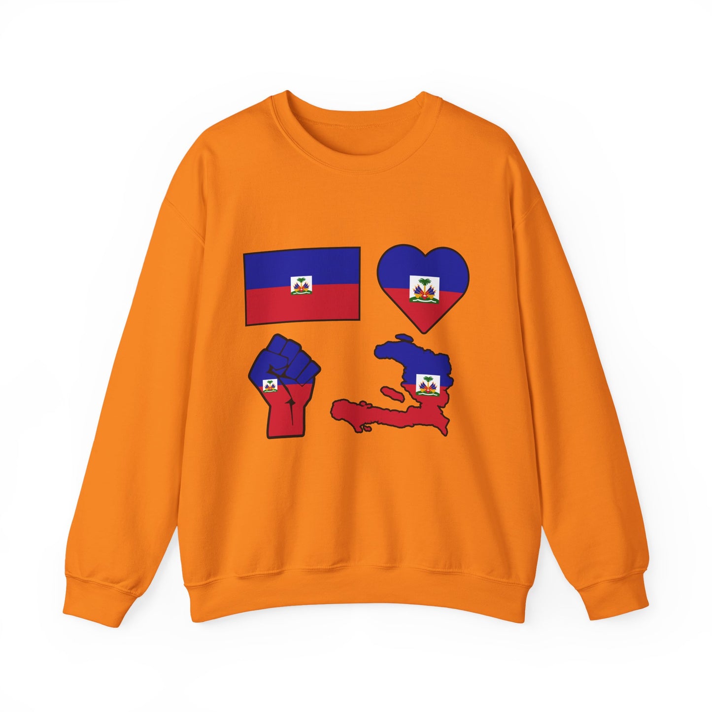 Haitian Pride Crewneck Sweatshirt | Unisex Sweatshirt, Haitian Culture Gift, Casual Wear, Flag Design, Love for Haiti, Cozy Fashion