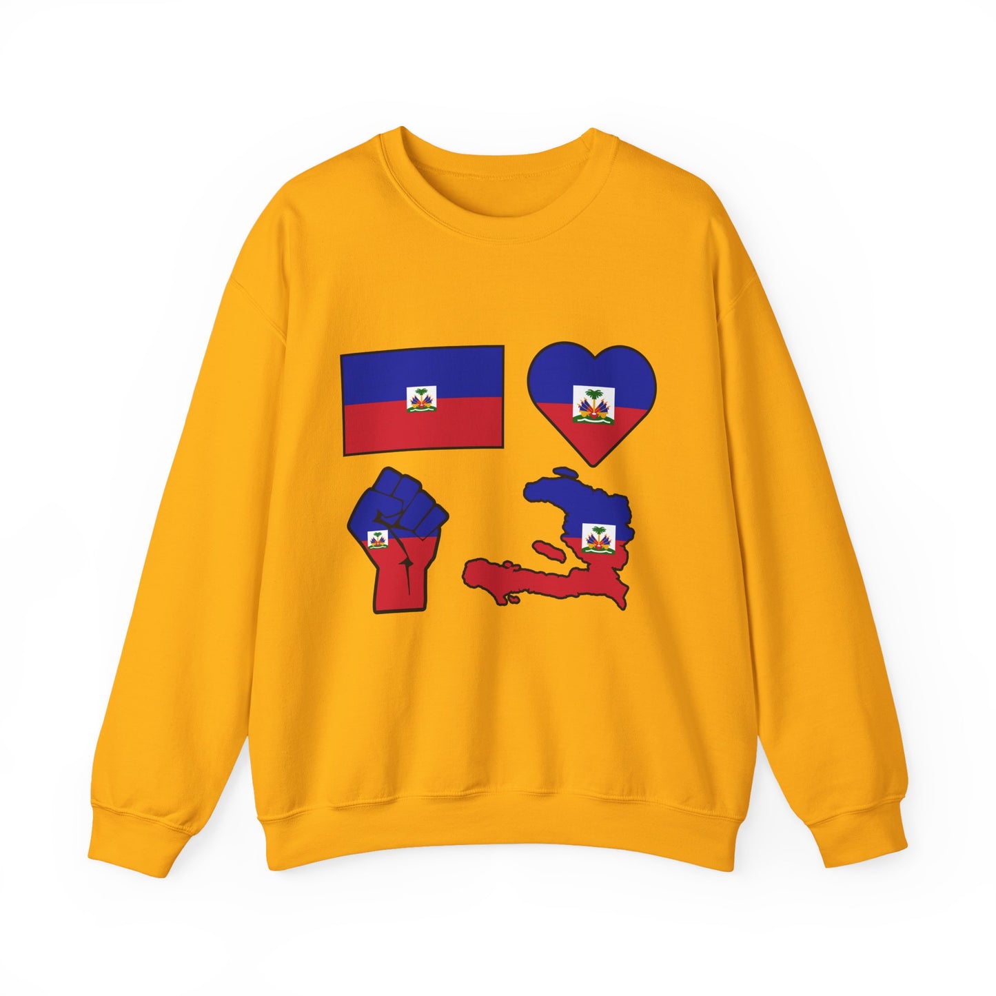 Haitian Pride Crewneck Sweatshirt | Unisex Sweatshirt, Haitian Culture Gift, Casual Wear, Flag Design, Love for Haiti, Cozy Fashion