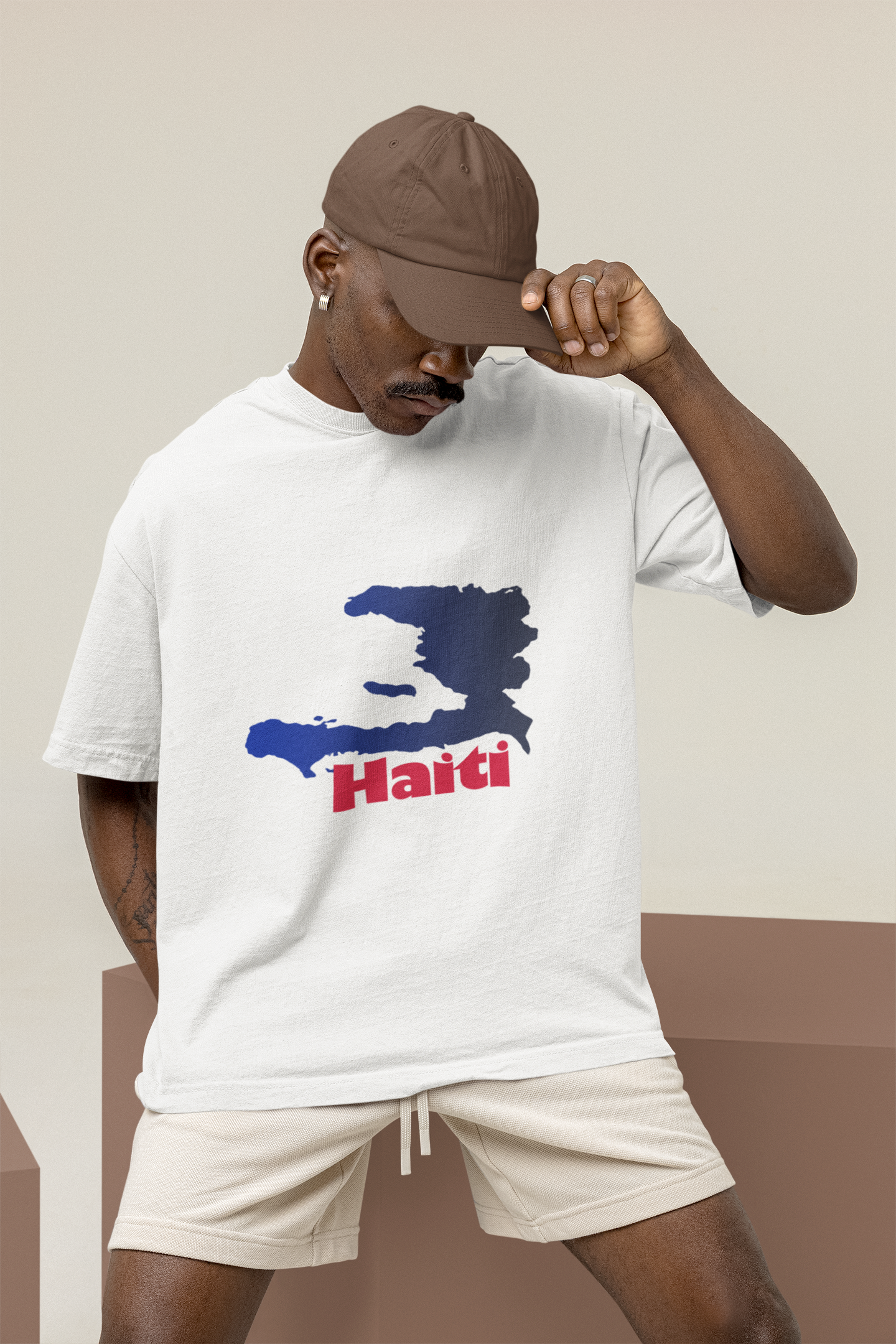 Haiti Map Tee, Garment-Dyed T-Shirt, Unisex Graphic Shirt, Casual Wear, Vacation Souvenir, Haitian Pride Clothing
