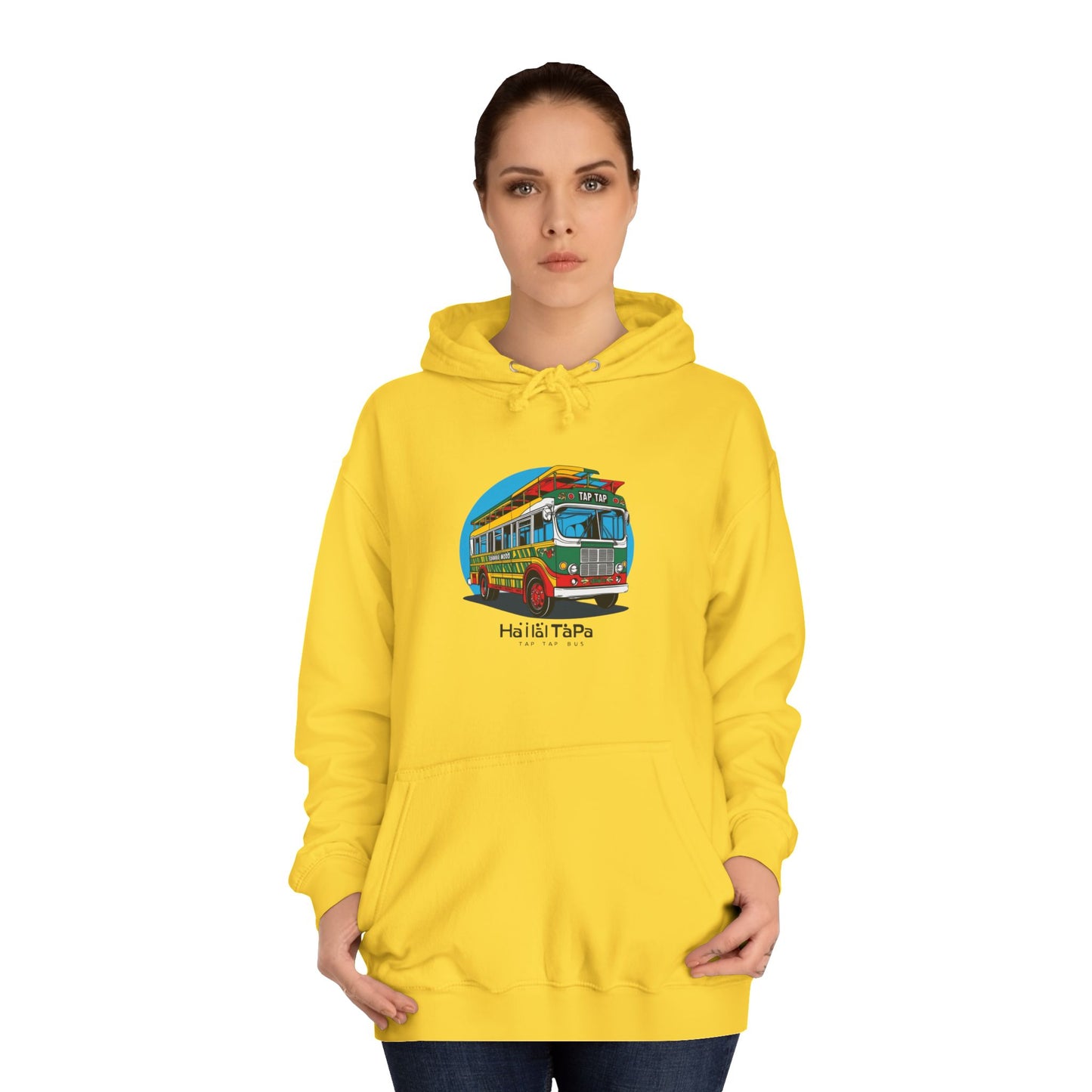 Colorful Surf Bus Unisex College Hoodie | Perfect for Beach Days, College Life, Relaxed Vibes, Gifts for Students, Chill Casual Wear