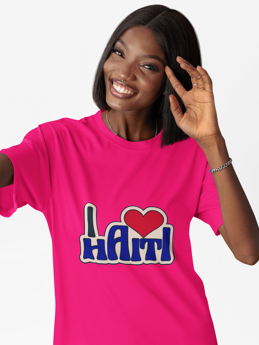 Haiti Love T-Shirt, Unisex Graphic Tee, Casual Wear, Travel Souvenir, Friendship Gift, Cultural Pride Tee